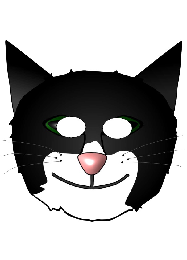 Çocuklar İçin  Kedi Hazır Maske Şablonları 
